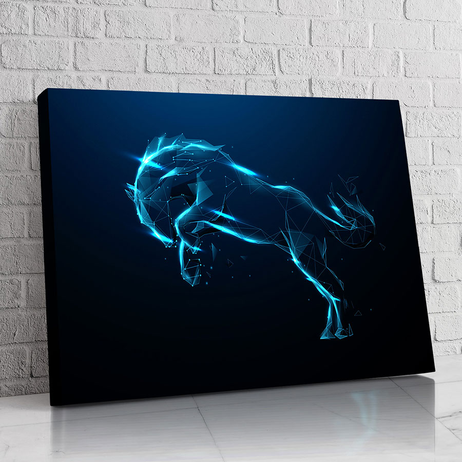 Caballo Neón Azul