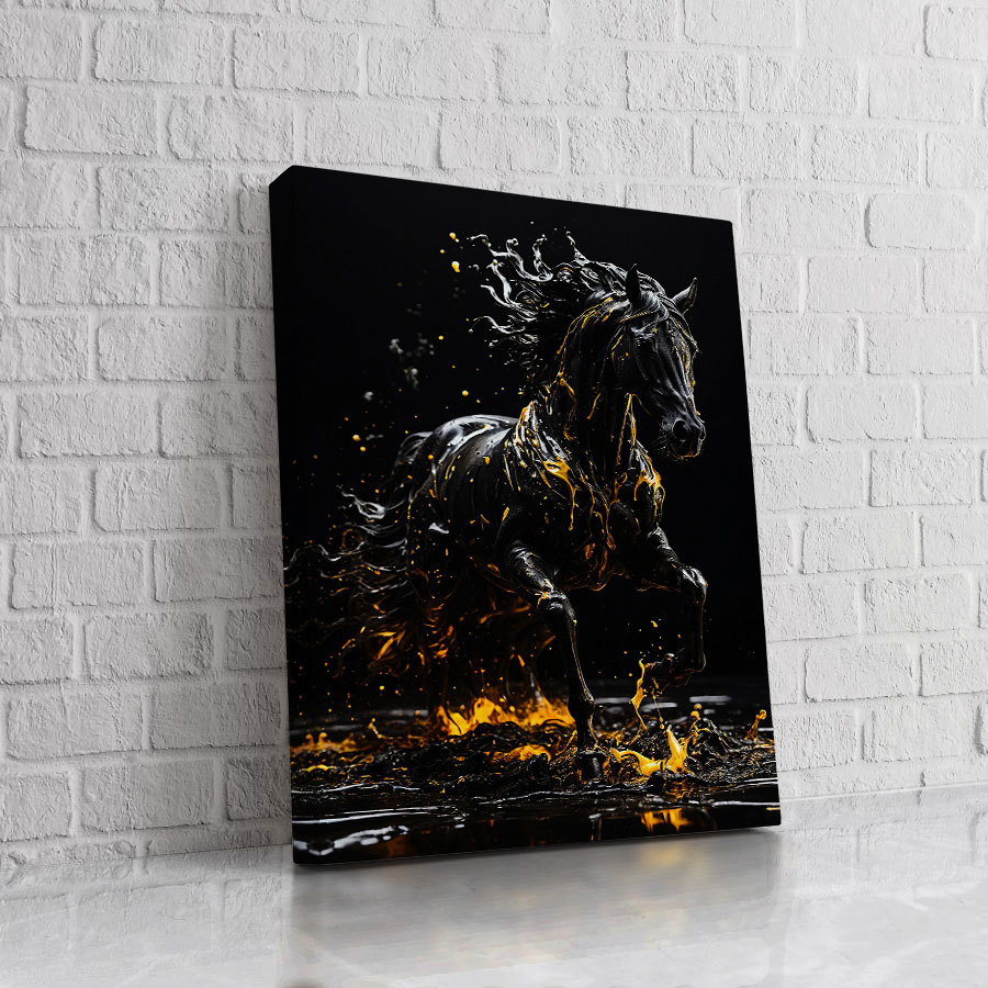 Caballo de Obsidiana y Oro