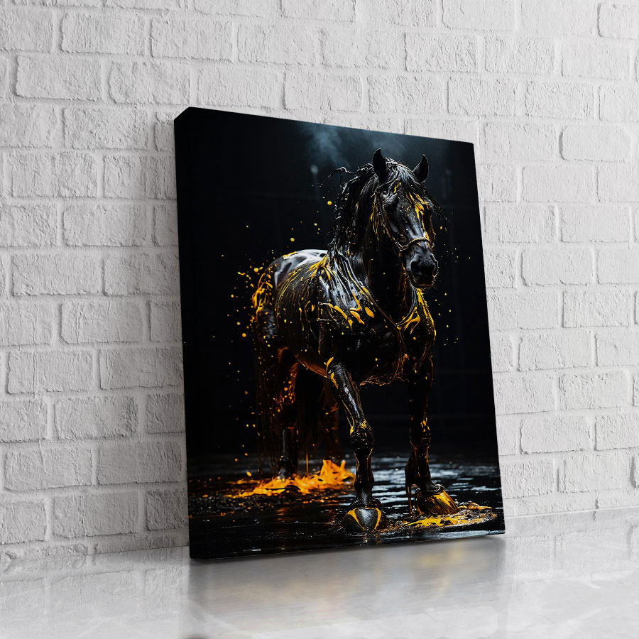 Caballo Negro y Oro Vivo