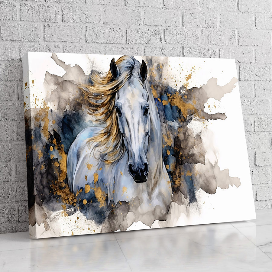Caballo Acuarela Gris