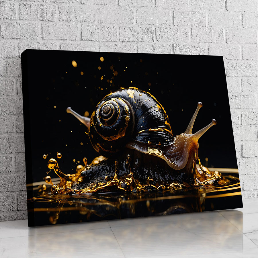 Caracol Dorado sobre Cristal