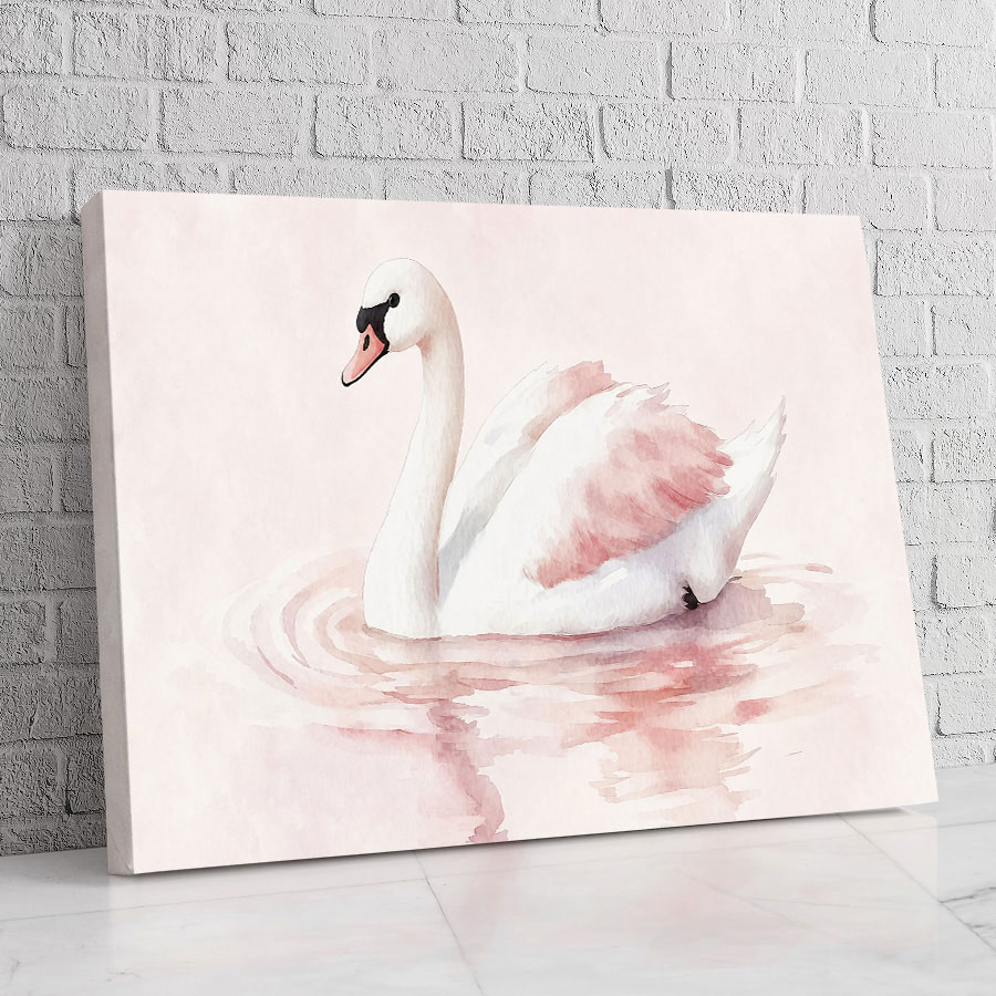 Cisne Acuarela Rosa