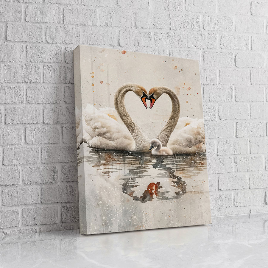 Cisnes Corazón en Arena